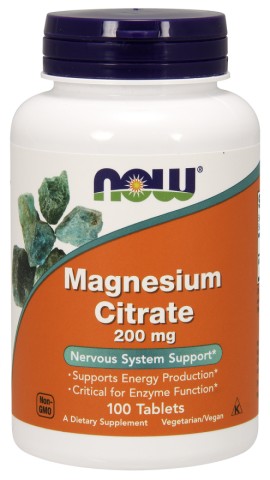 Now Magnesium Citrate 200 mg , 100 tabs