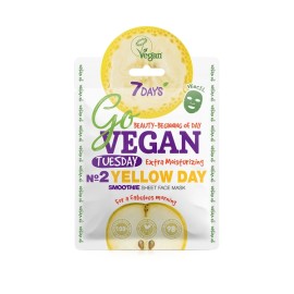 7DAYS Go Vegan Yellow Day Tuesday Υφασμάτινη Μάσκα Προσώπου για Ενυδάτωση και Λάμψη του Δέρματος, 25