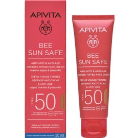 Apivita Bee Sun Safe Κρέμα Προσώπου Κατά Tων Πανάδων & των Ρυτίδων Με Χρώμα Golden SPF50 50ml