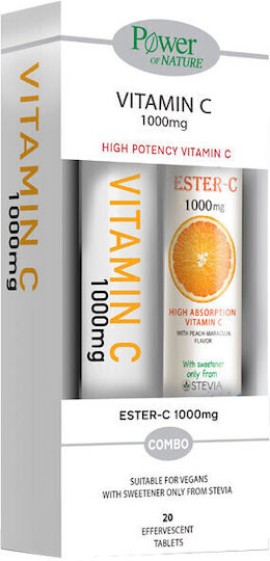 Power of Nature Vitamin C 1000mg, 20 Αναβράζοντα & Δώρο Εster C 1000mg, 20 Aναβράζοντα