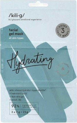 KILIG Hydrating Facial Gel Mask Μάσκες Τζελ Εντατικής Ενυδάτωσης 3x7gr