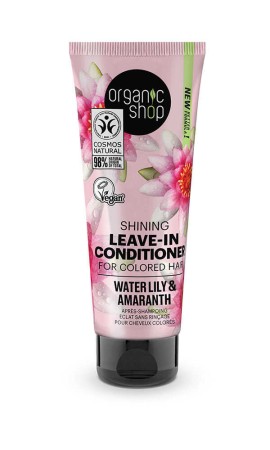 Natura Siberica Organic Shop Shining Leave-In Conditioner for Colored Hair Waterlily & Amaranth, 75m