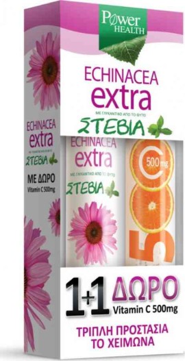 Power Health Echinacea Extra 24tabs Stevia+Vitamin C 500mg 20tabs