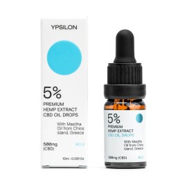 Ypsilon Premium Hemp Extract CBD Oil 5% Mild με Μαστιχέλαιο Χίου, 10ml