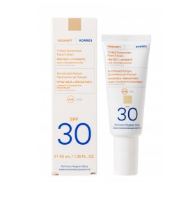 Korres Yoghurt Tinted Sunscreen Face Cream SPF30 40ml, Αντηλιακή Κρέμα Προσώπου Με Χρώμα