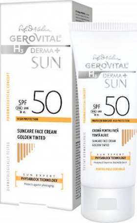 Gerovital Suncare Face Cream Golden Tinted SPF50 50ml