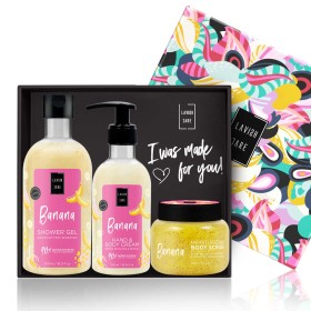 Lavish Care Gift Set Banana (Shower Gel 500ml, Hand & Body Cream 300ml & Body Scrub 250ml & Σφουγγάρ