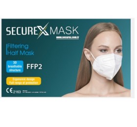 Μάσκα SecureX FFP2 Υψηλής Προστασίας 50τμχ - Λευκό Χρώμα