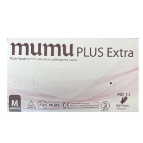 Mumu Plus Extra Nitrile Powder Free Gloves 100pcs, Γάντια Νιτριλίου Χωρίς Πούδρα 