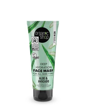 Natura Siberica Organic Shop Deep Hydration Face Mask for All Skin Types Aloe & Avocado, 75ml