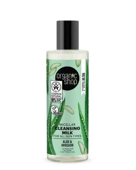 Natura Siberica Organic Shop Micellar Cleansing Milk for All Skin Types Aloe & Avocado, 150ml