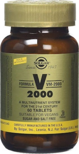 Solgar Formula VM-2000 Φόρμουλα Πολυβιταμίνης για Ενέργεια & Τόνωση 60 Ταμπλέτες