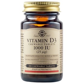 Solgar Vitamin D-3 1000Iu Strawberry-Banana 100 Μασώμενα Δισκία